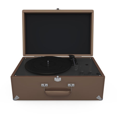 Vinyl Record Player Turntable Isolatedの写真素材