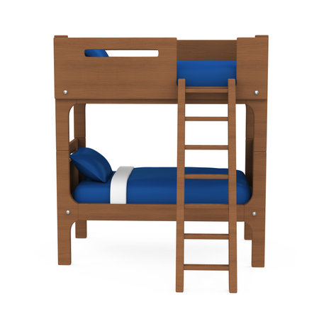 Wooden Double Bunk Bed Isolatedの写真素材