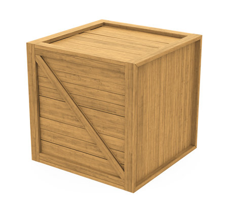 Wooden Crate Isolatedの写真素材