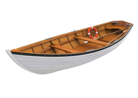 Wooden Boat Isolatedの写真素材