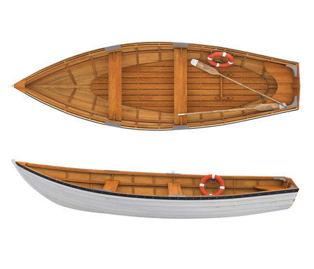 Wooden Boat Isolatedの写真素材