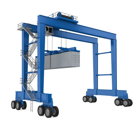 Gantry Crane Isolatedの写真素材