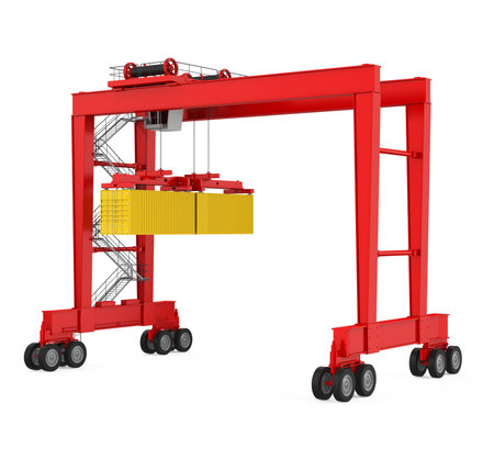 Gantry Crane Isolatedの写真素材