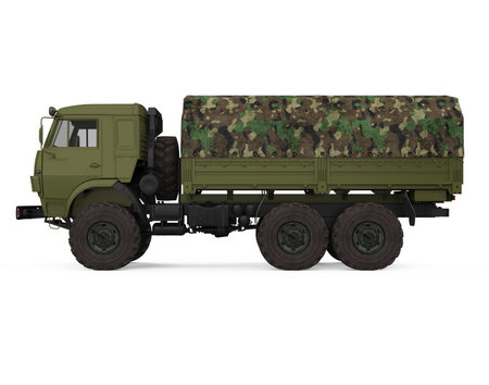 Military Truck Isolatedの写真素材