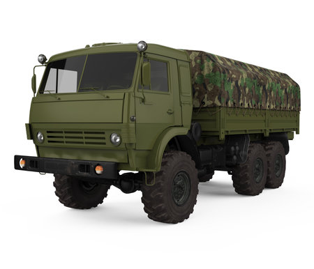 Military Truck Isolatedの写真素材