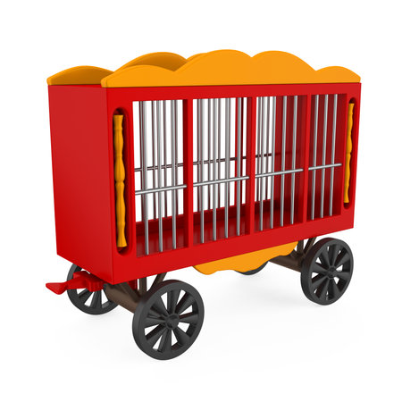 Circus Cage Wagon Isolatedの写真素材