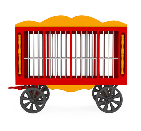 Circus Cage Wagon Isolatedの写真素材