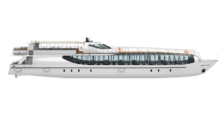 White Pleasure Yacht Isolatedの写真素材