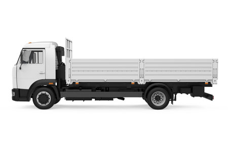 Flatbed Truck Isolatedの写真素材
