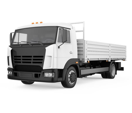 Flatbed Truck Isolatedの写真素材