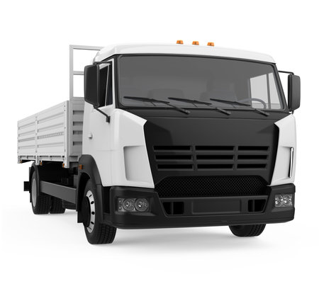Flatbed Truck Isolatedの写真素材