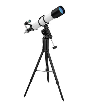 Telescope Isolated on White Backgroundの写真素材