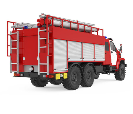 Fire Rescue Truck Isolatedの写真素材