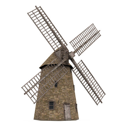 Dutch Windmill Isolatedの写真素材
