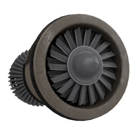 Turbofan Jet Engine Isolatedの写真素材