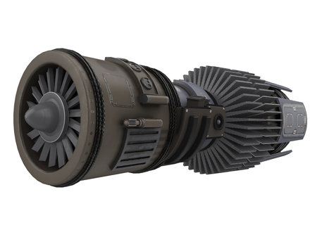 Turbofan Jet Engine Isolatedの写真素材