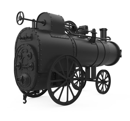Portable Steam Engine Isolated