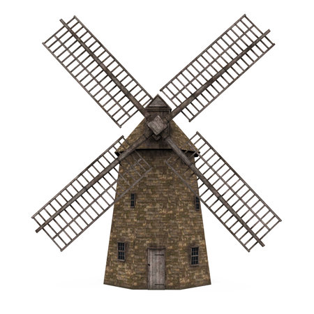 Dutch Windmill Isolatedの写真素材