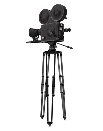 Vintage Movie Camera Isolatedの写真素材