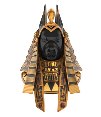 Egyptian Anubis Statue Isolatedの写真素材