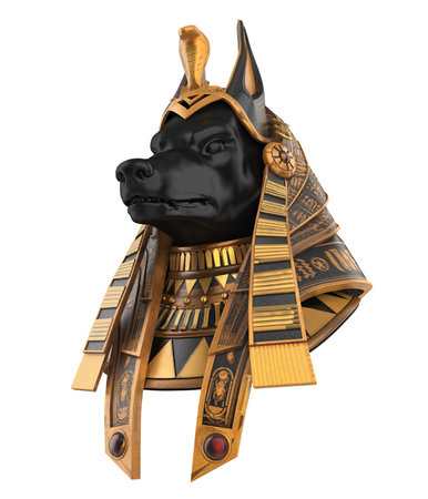Egyptian Anubis Statue Isolatedの写真素材