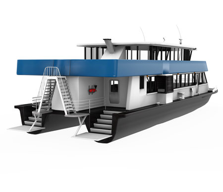 Passenger Ferry Boat Isolatedの写真素材