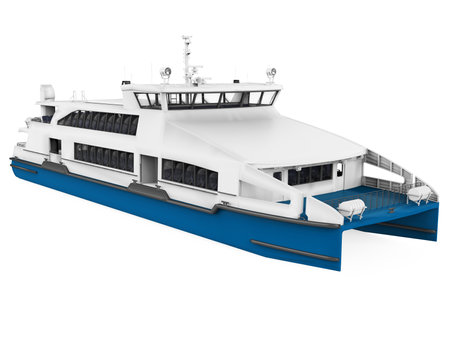 Passenger Ferry Boat Isolatedの写真素材