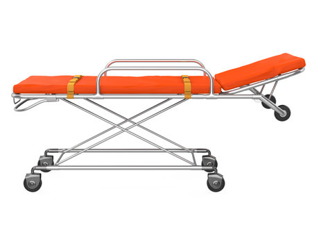 Hospital Stretcher Trolley Isolatedの写真素材
