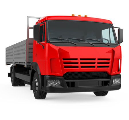 Flatbed Truck Isolatedの写真素材