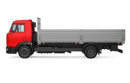 Flatbed Truck Isolatedの写真素材