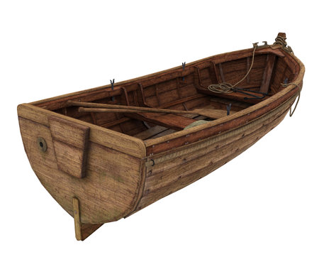 Wooden Boat Isolatedの写真素材