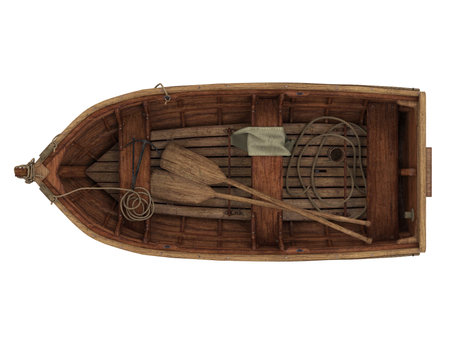 Wooden Boat Isolatedの写真素材