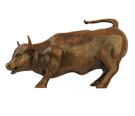 Bull Statue Isolatedの写真素材