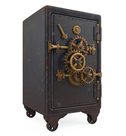 Steel Safe Box Isolatedの写真素材