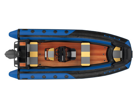 Inflatable Motor Boat Isolatedの写真素材