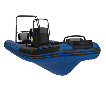 Inflatable Motor Boat Isolatedの写真素材