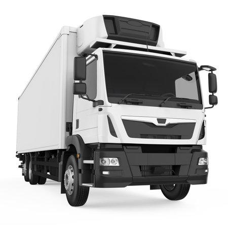 Refrigerated Truck Isolatedの写真素材