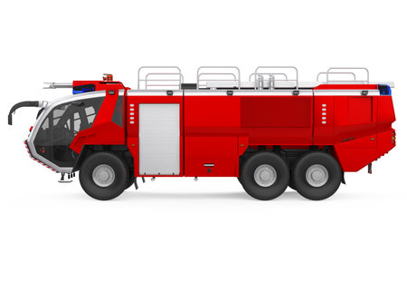 Fire Rescue Truck Isolatedの写真素材