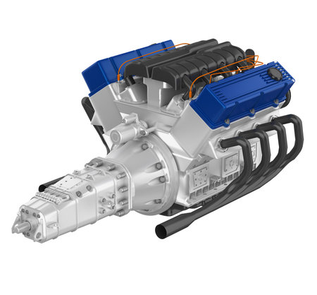 Automotive Car Engine Isolatedの写真素材
