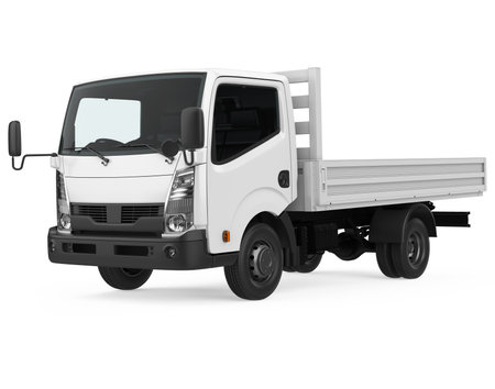 Flatbed Truck Isolatedの写真素材