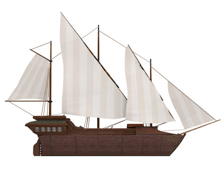 Sail Ship Isolatedの写真素材