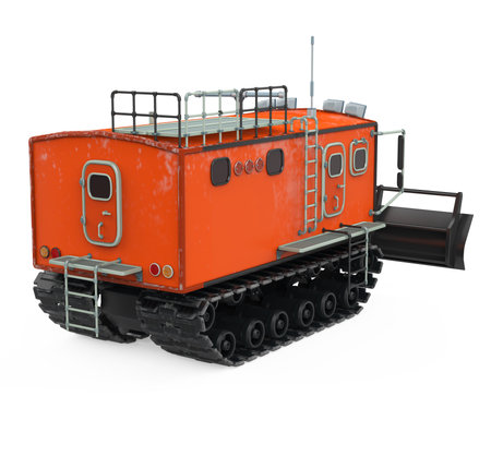 Snow Tracked Vehicle Isolatedの写真素材