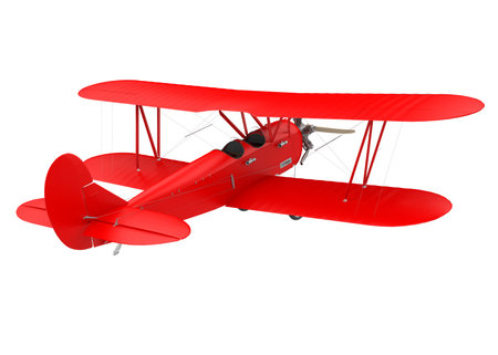 Red Airplane Biplane Isolatedの写真素材