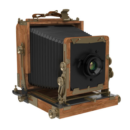 Camera Wooden Retro Isolatedの写真素材