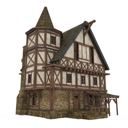 Medieval House Isolatedの写真素材