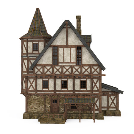 Medieval House Isolatedの写真素材