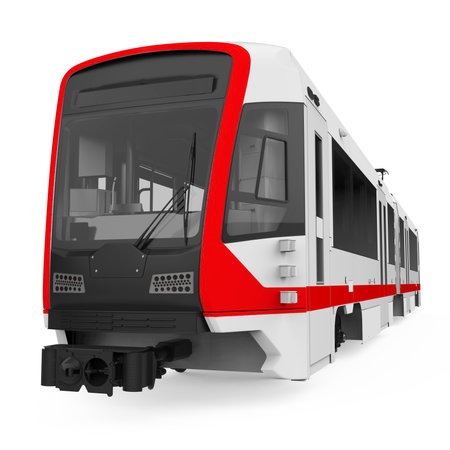 Modern Tram Isolatedの写真素材