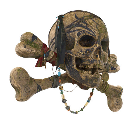 Pirate Skull and Crossbones Isolatedの写真素材