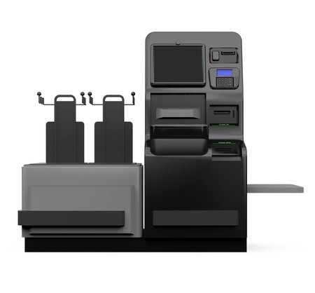 Self Service Cash Register Isolatedの写真素材