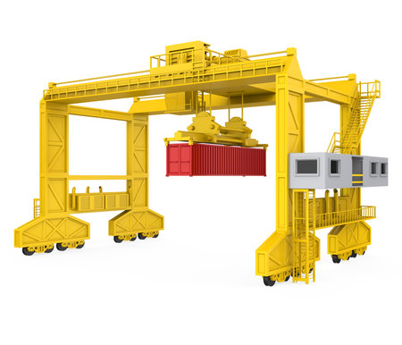 Gantry Crane Isolatedの写真素材